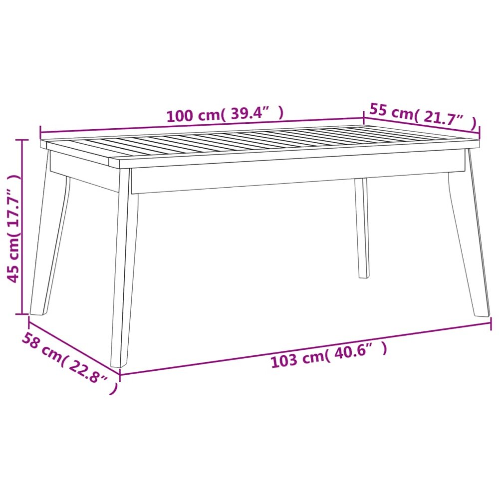 Loungeset Morshi bank met kussens en salontafel massief acaciahout