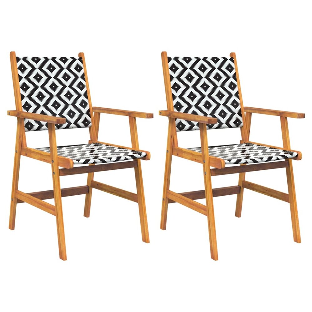 3-delige Tuinset Cancun tafel met 2 stoelen massief acaciahout