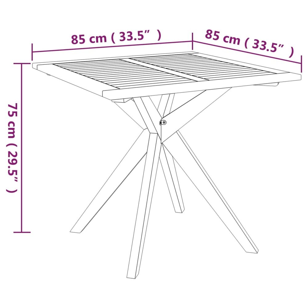 3-delige Tuinset Cancun tafel met 2 stoelen massief acaciahout
