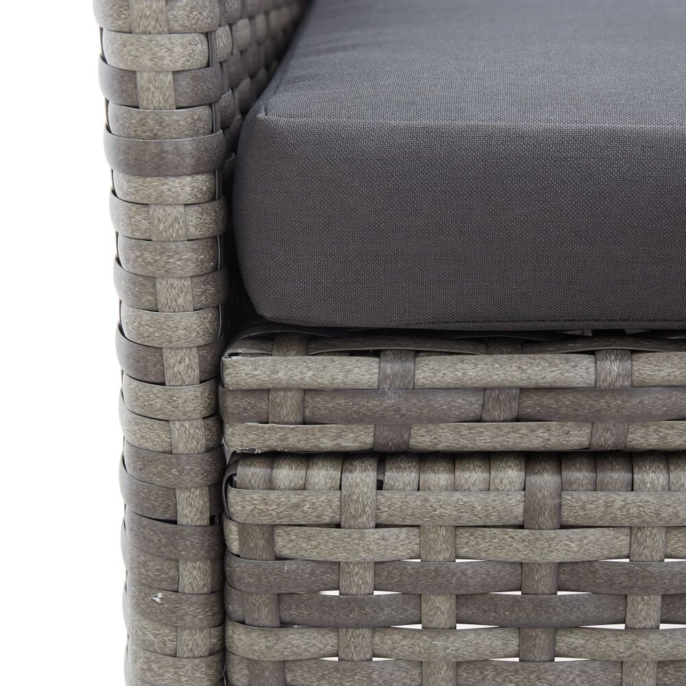 Tuinbank Twin 2-zits met tafeltje 143 cm poly rattan grijs