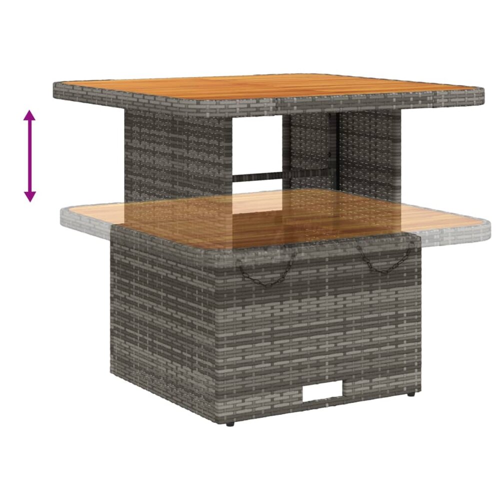 3-delige Tuinset Luxus met kussens poly rattan grijs