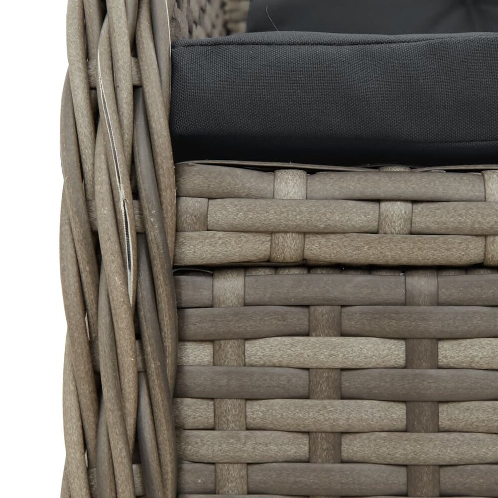 3-delige Tuinset Luxus met kussens poly rattan grijs