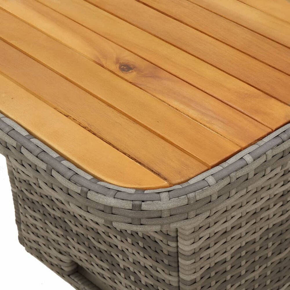 3-delige Tuinset Luxus met kussens poly rattan grijs