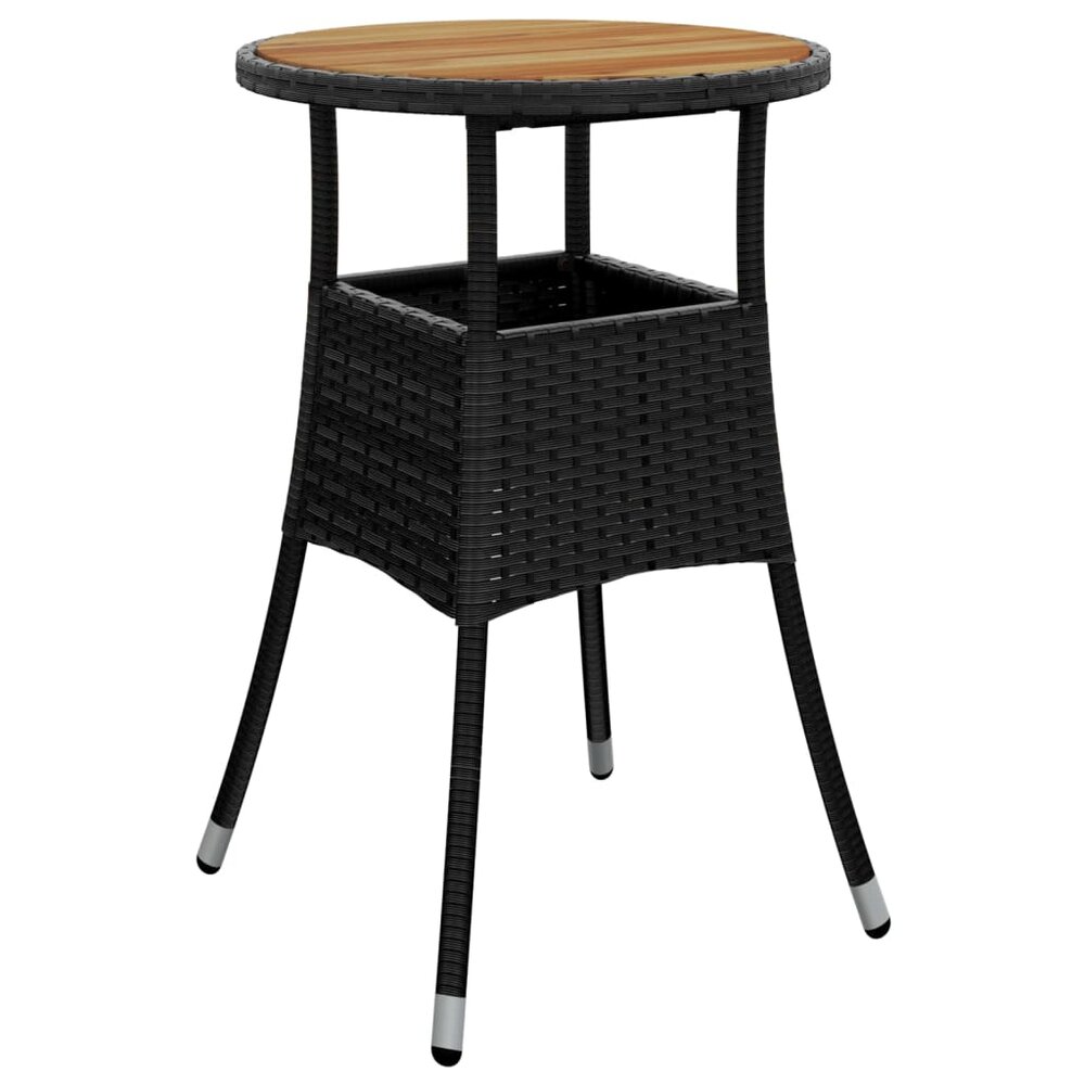 3-delige Tuinset Rasta met kussens poly rattan en acaciahout zwart