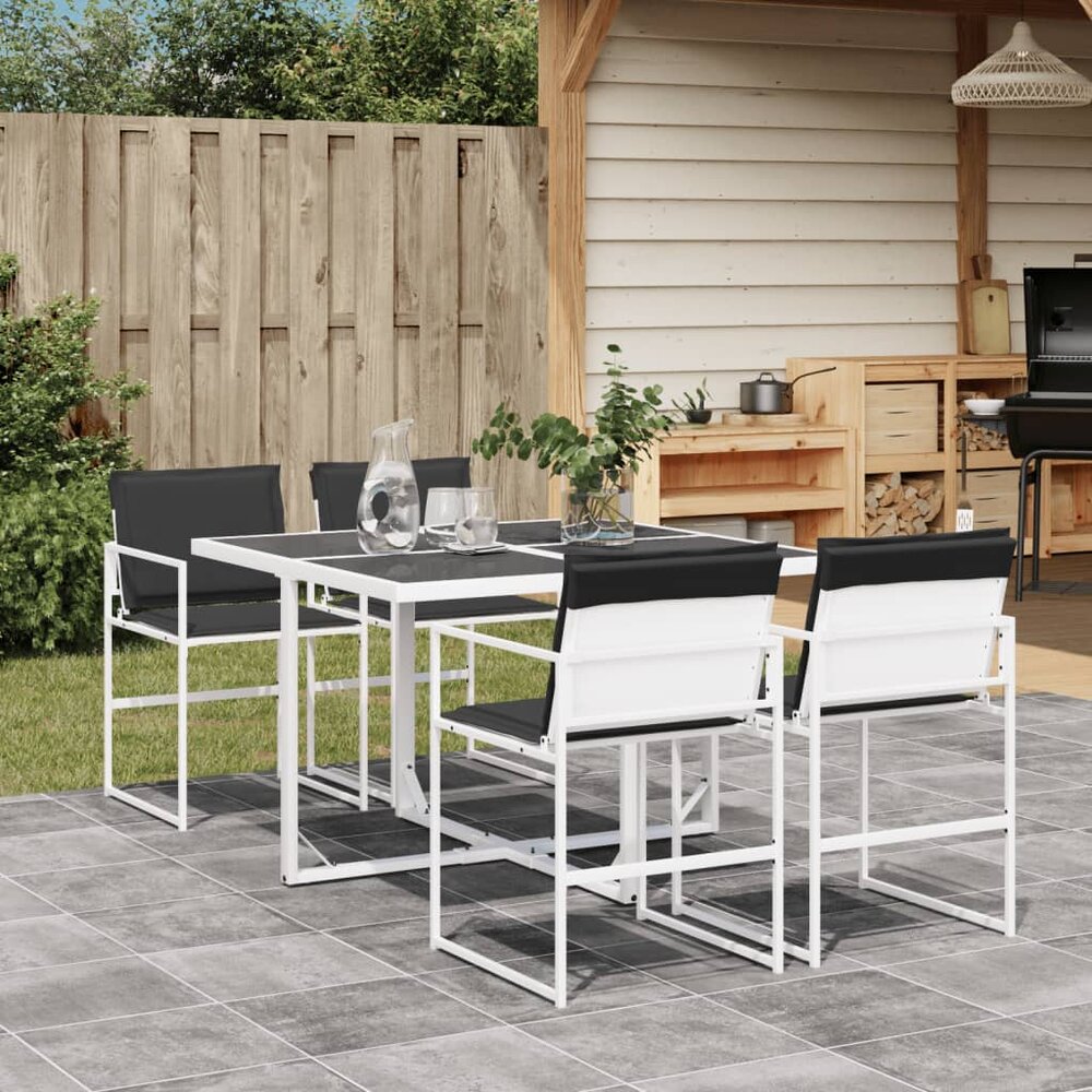 5-delige Tuinset Libra met kussens textileen wit