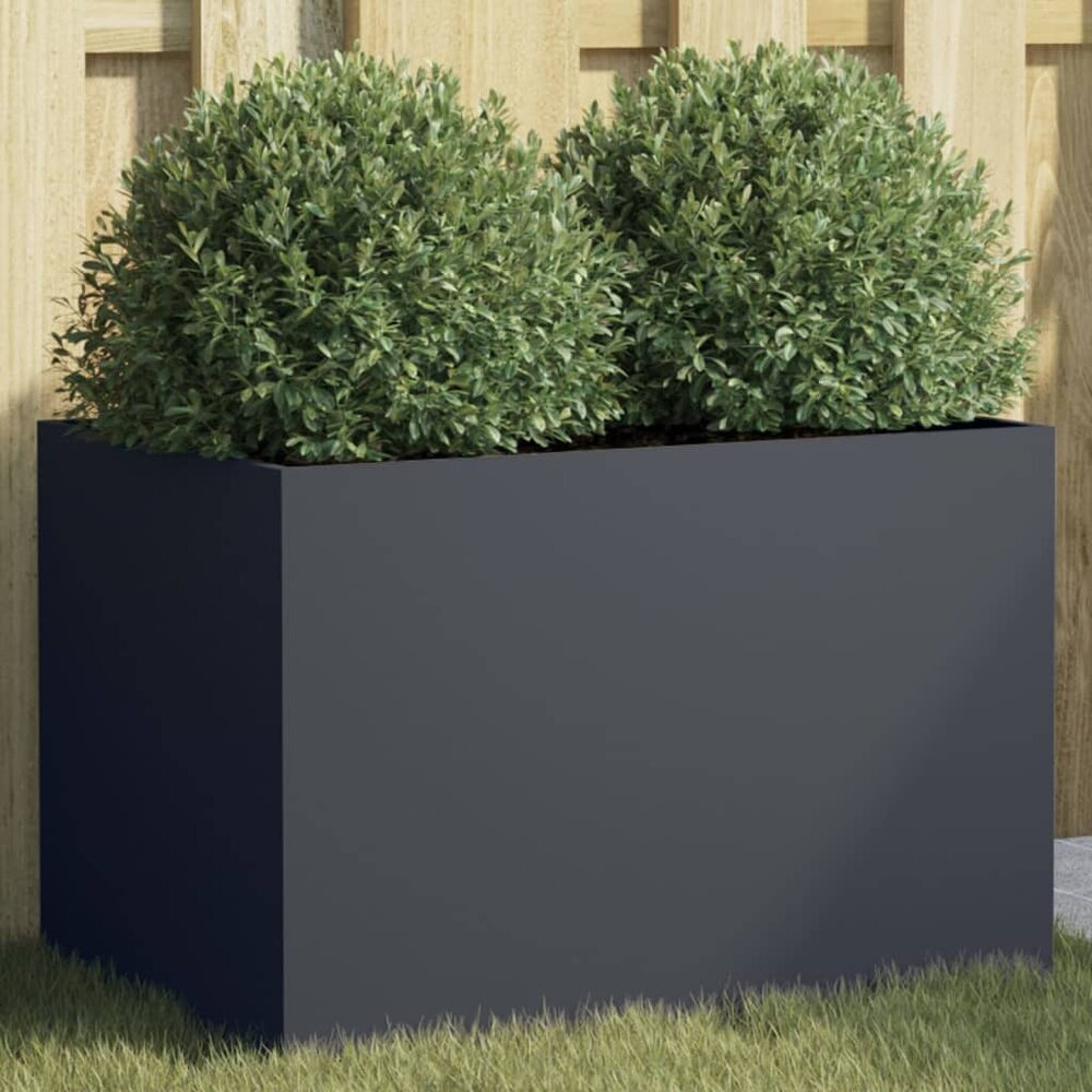 Plantenbak 62x40x39 cm staal antracietkleurig