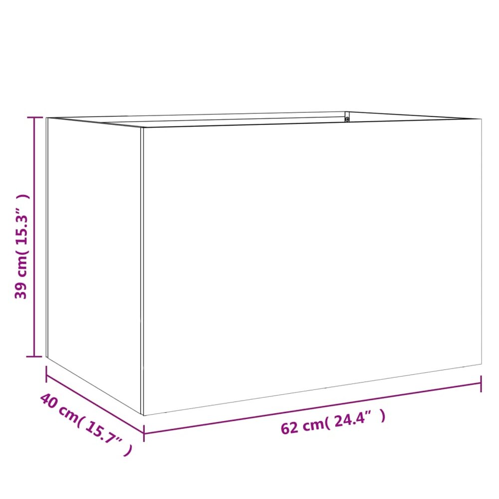Plantenbak 62x40x39 cm staal antracietkleurig