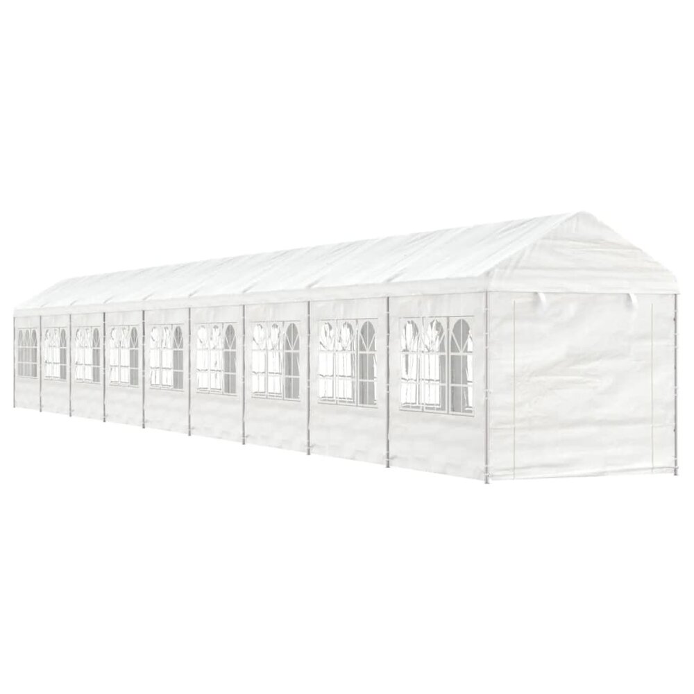 Partytent Prieel met dak 20,07x2,28x2,69 m polyetheen wit