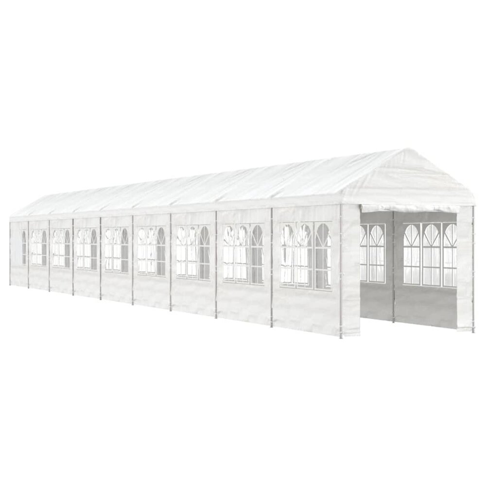 Partytent Prieel met dak 20,07x2,28x2,69 m polyetheen wit
