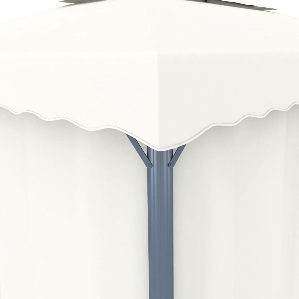 Partytent Prieel met gordijn en LED-lichtslinger 4x3 m cr&egrave;mewit