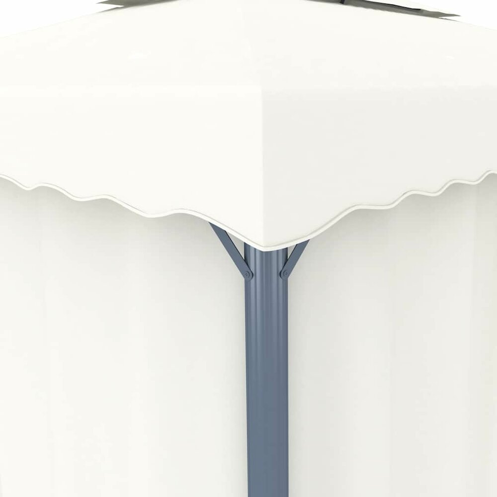 Partytent Prieel met gordijn en LED-lichtslinger 3x3 m cr&egrave;mewit