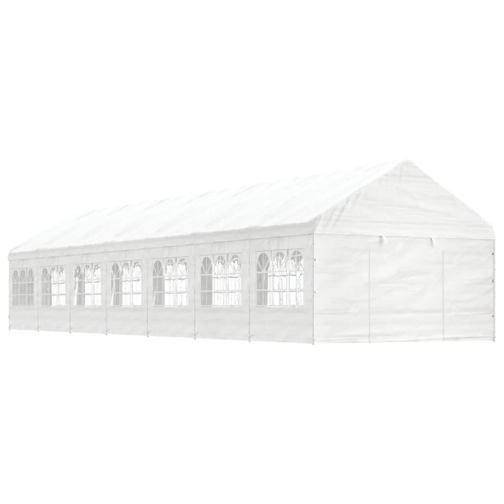 Partytent Prieel met dak 15,61x4,08x3,22 m polyetheen wit