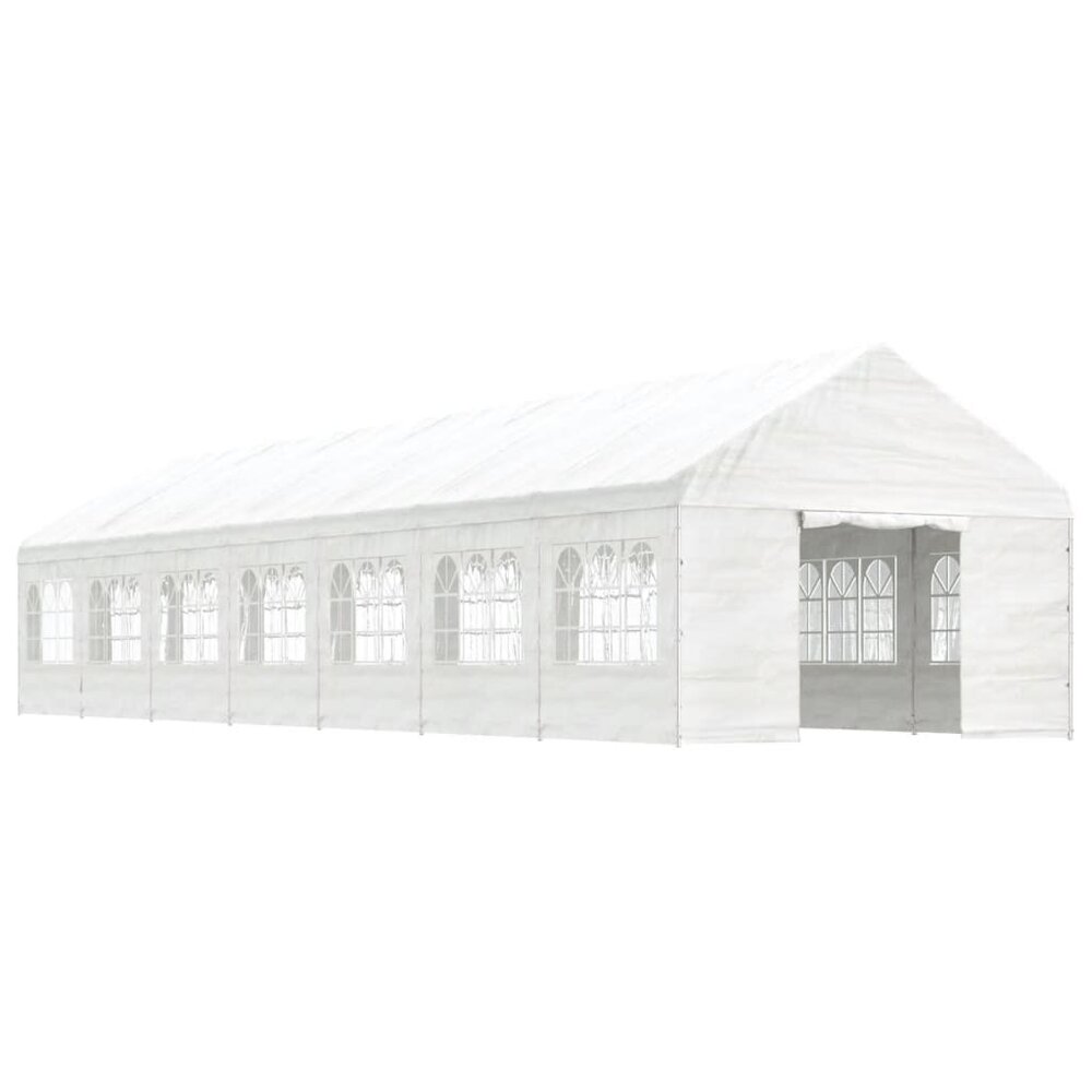 Partytent Prieel met dak 15,61x4,08x3,22 m polyetheen wit
