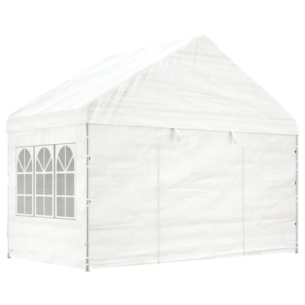 Partytent Prieel met dak 15,61x4,08x3,22 m polyetheen wit