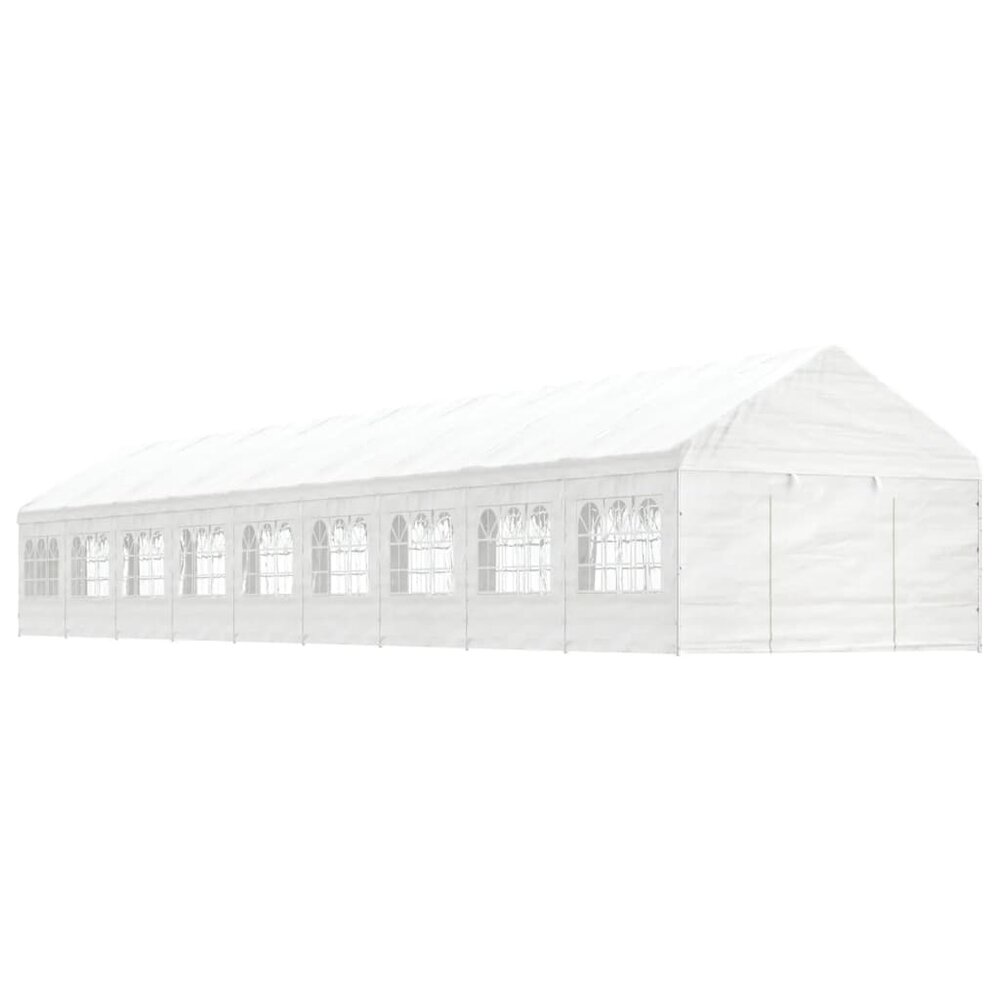 Partytent Prieel met dak 20,07x4,08x3,22 m polyetheen wit
