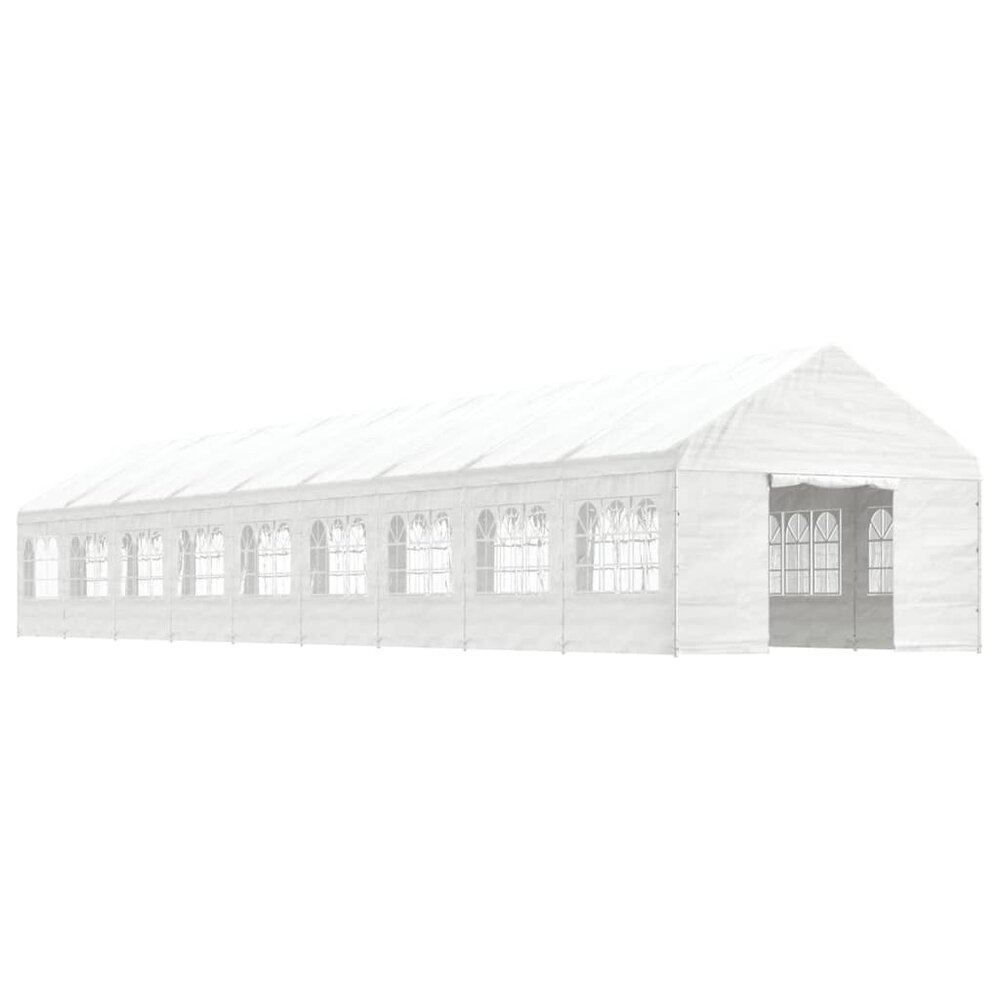 Partytent Prieel met dak 20,07x4,08x3,22 m polyetheen wit