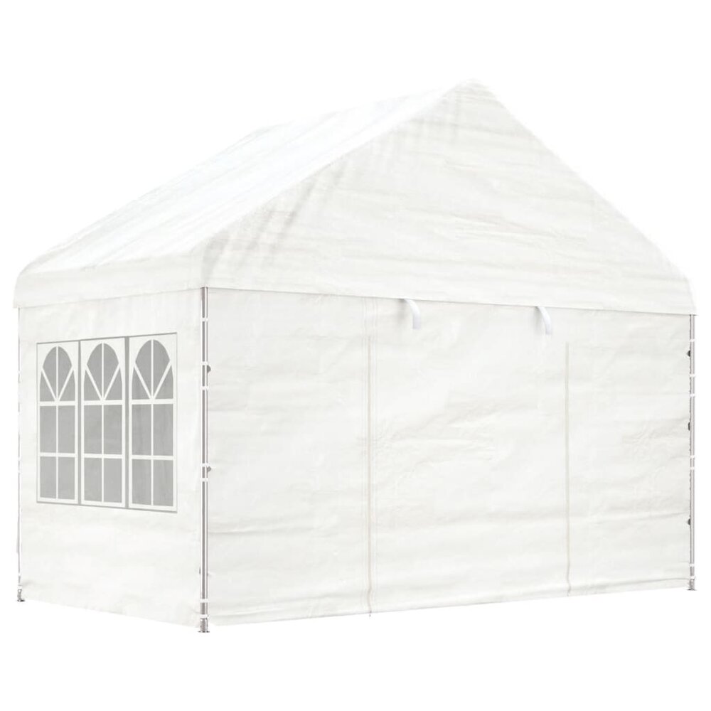 Partytent Prieel met dak 20,07x4,08x3,22 m polyetheen wit