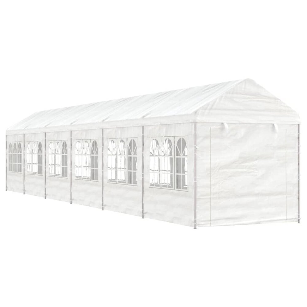 Partytent Prieel met dak 13,38x2,28x2,69 m polyetheen wit