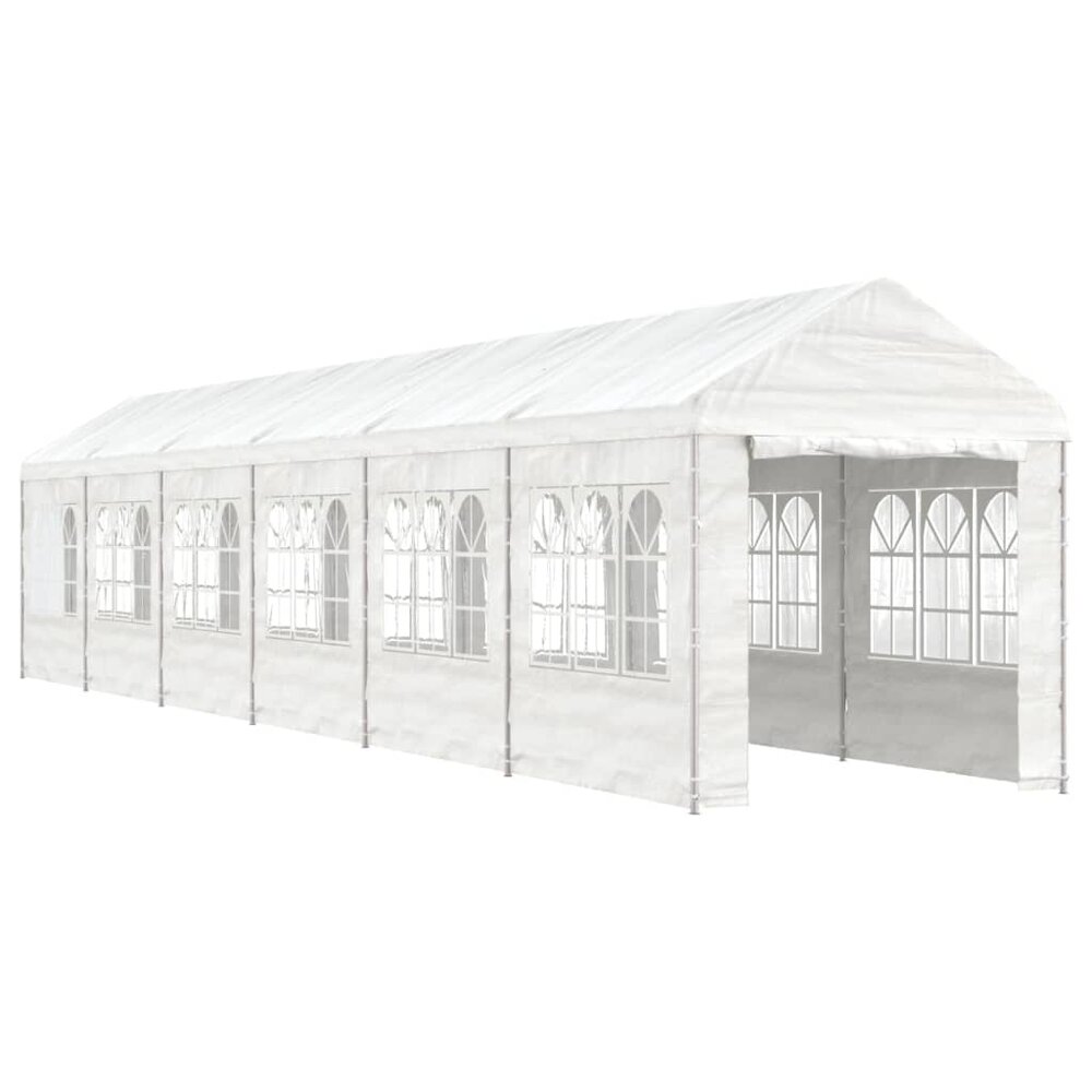 Partytent Prieel met dak 13,38x2,28x2,69 m polyetheen wit