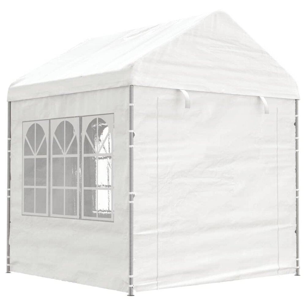 Partytent Prieel met dak 13,38x2,28x2,69 m polyetheen wit