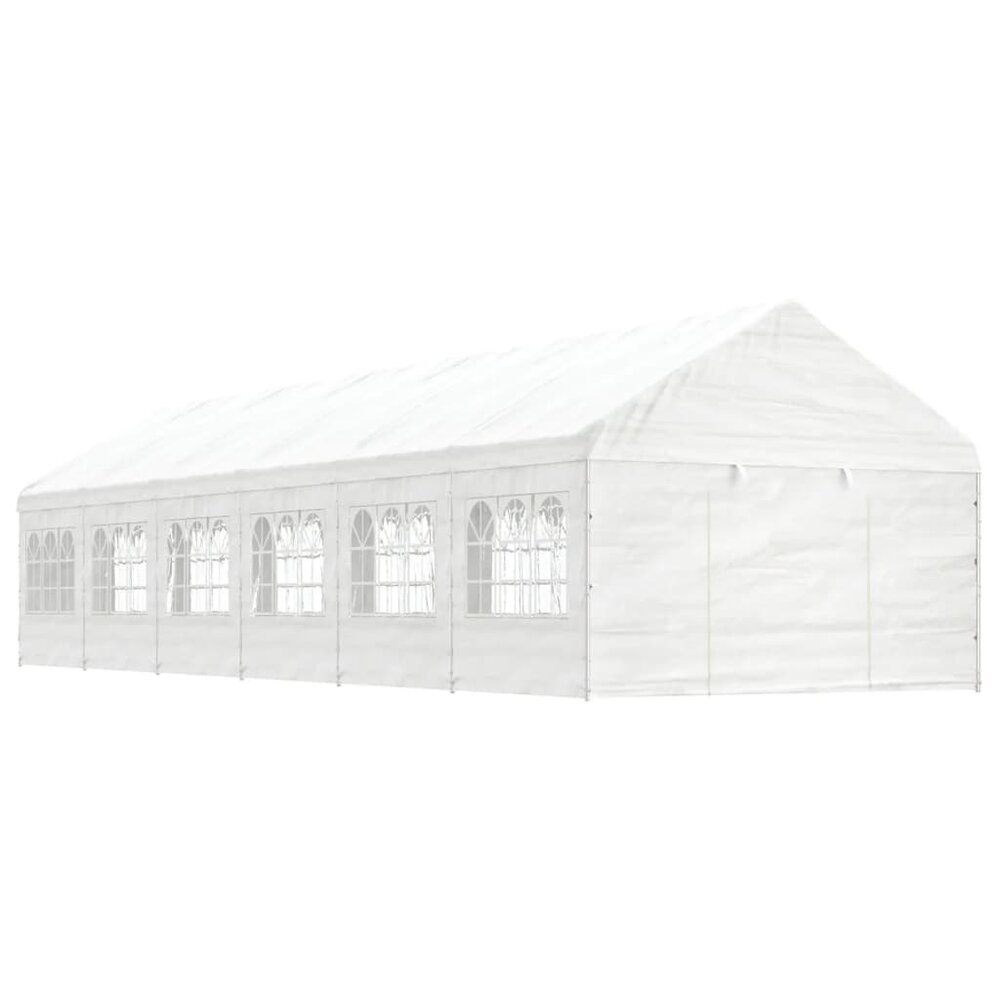 Partytent Prieel met dak 13,38x4,08x3,22 m polyetheen wit