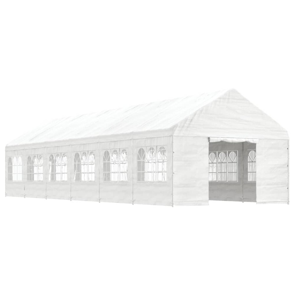 Partytent Prieel met dak 13,38x4,08x3,22 m polyetheen wit
