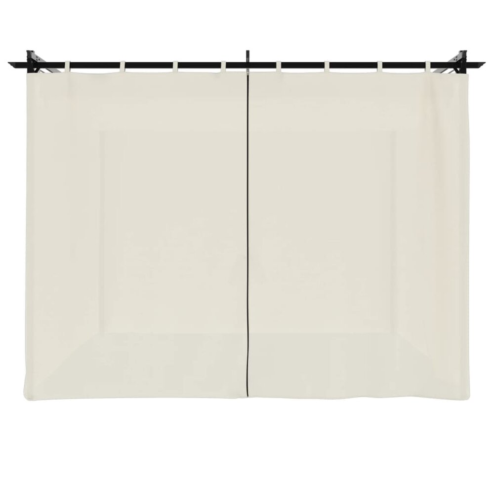 Prieel partytent met gordijnen 3x3 m staal cr&egrave;mekleurig
