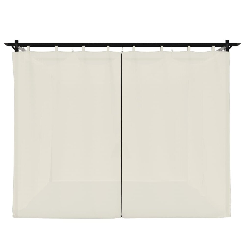 Prieel partytent met gordijnen 3x3 m staal cr&egrave;mekleurig