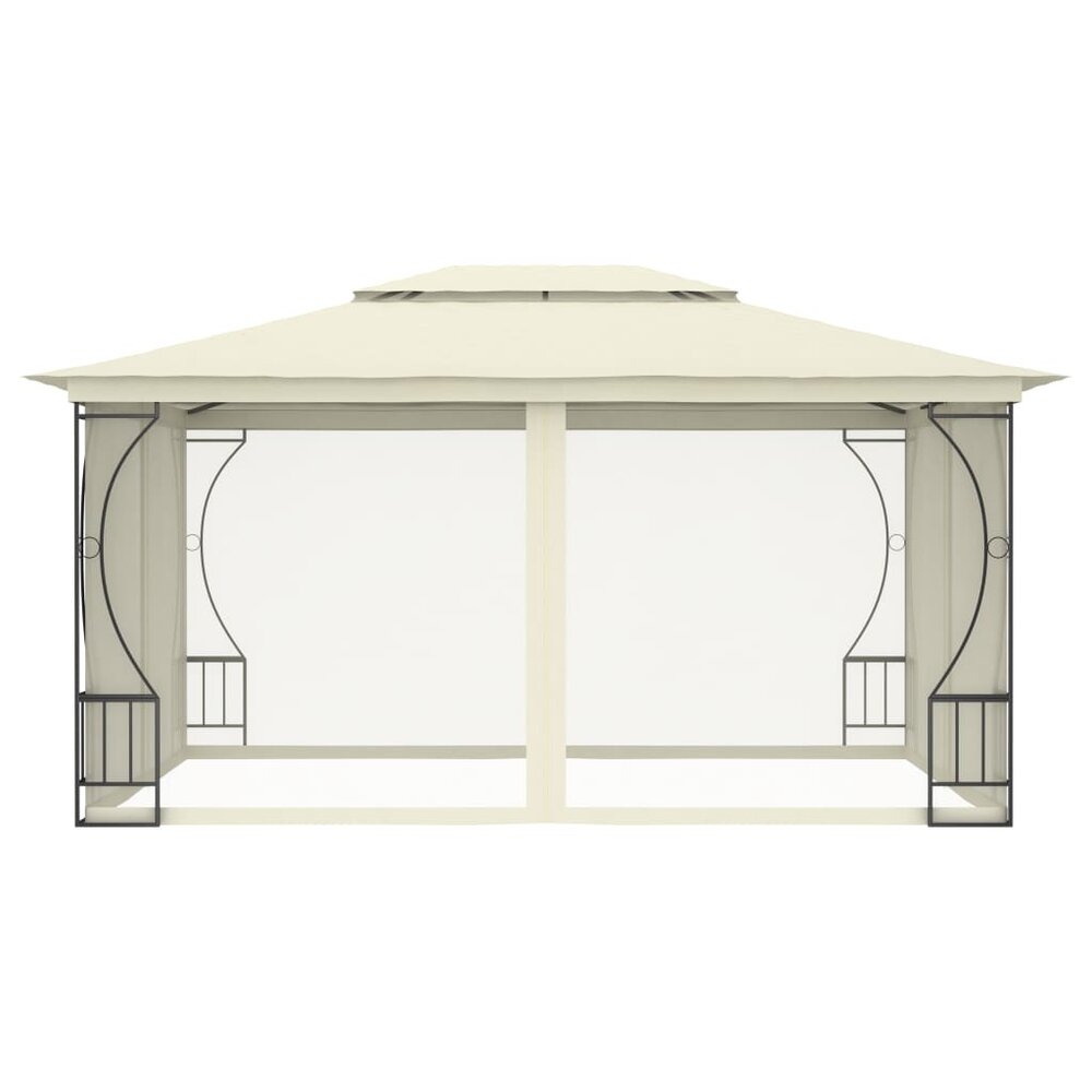 Partytent Prieel met netten 300x400x265 cm cr&egrave;mekleurig