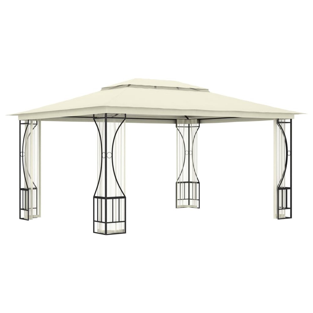 Partytent Prieel met netten 300x400x265 cm cr&egrave;mekleurig