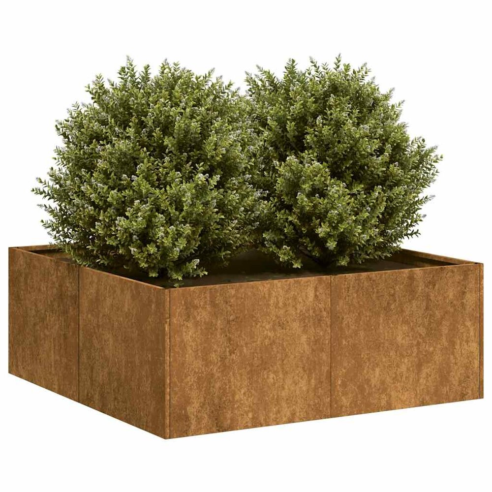 Plantenbak Roestig Weervast Staal Cortenstaal 80 x 80 x 30 cm