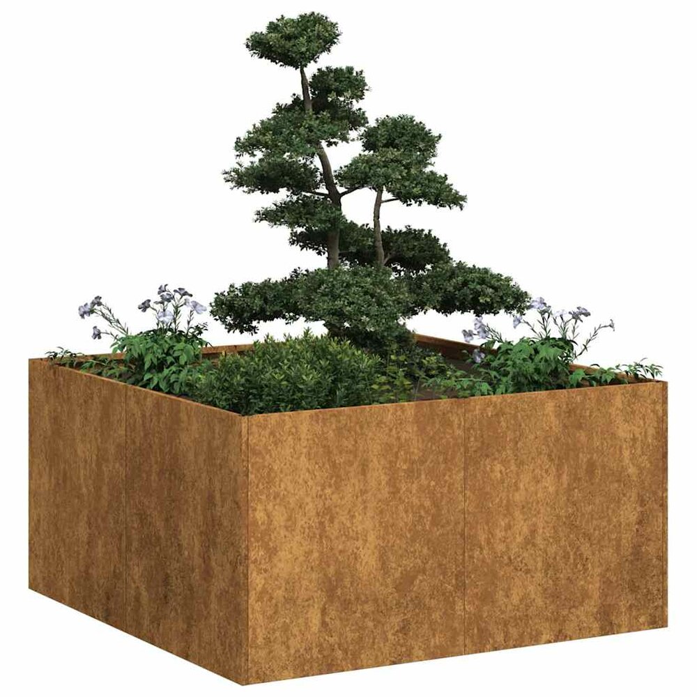 Plantenbak Roestig Weervast Staal Weathering Steel 80 x 80 x 40 cm
