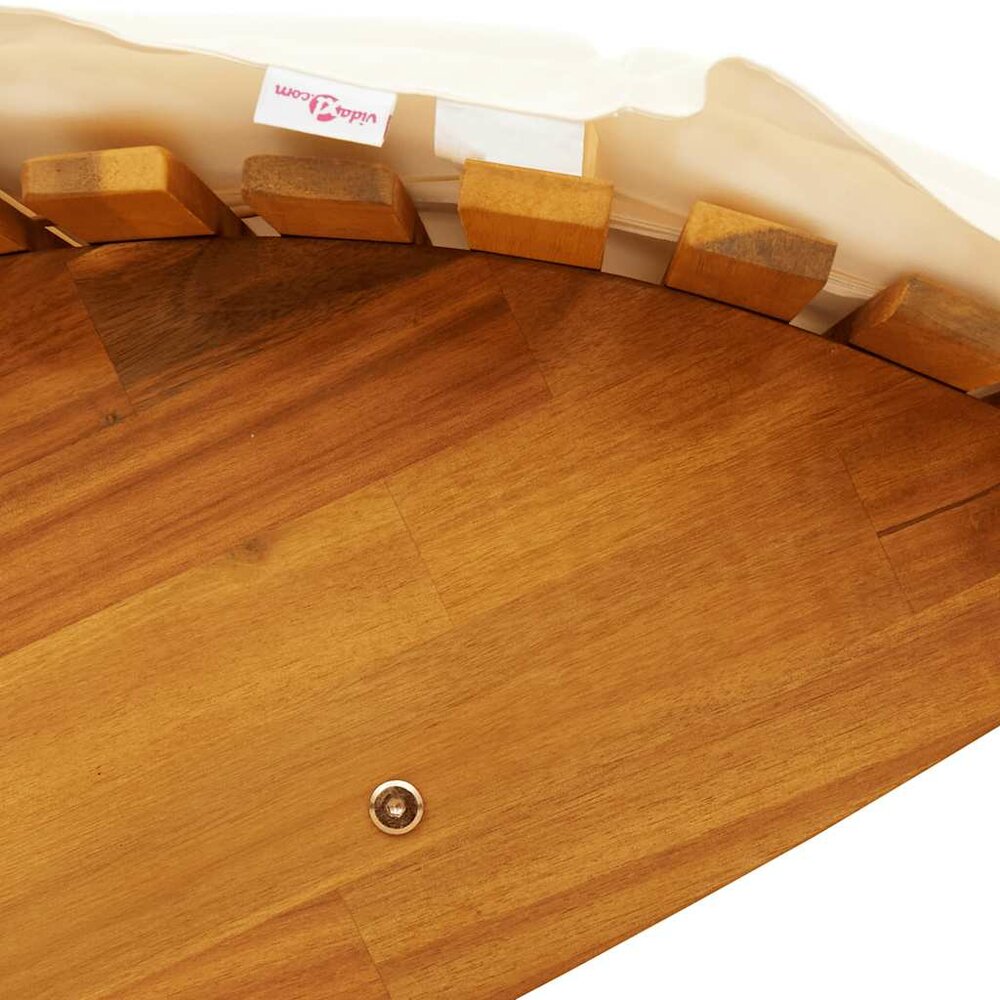 Ligbed Schommelstoel Met Kussen Massief Acaciahout Mangohout (Naturel)