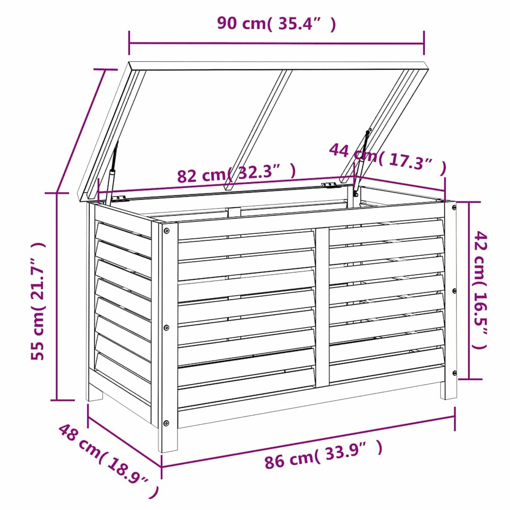 Tuinbox Massief Eucalyptushout 90 x 48 x 55 cm