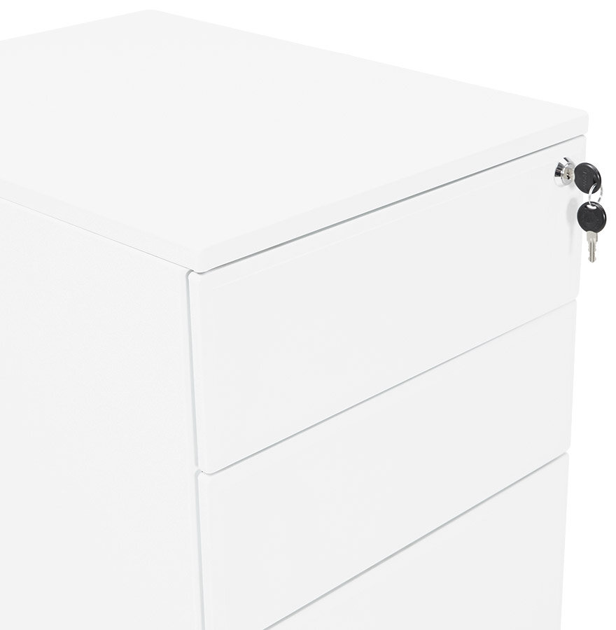 Ladeblok wit metaal &#039;DALI&#039; voor bureau 61x52x40 cm - Afsluitbaar