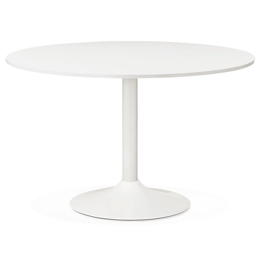 Eettafel Orlando wit - &Oslash; 120 cm - hout met metaal