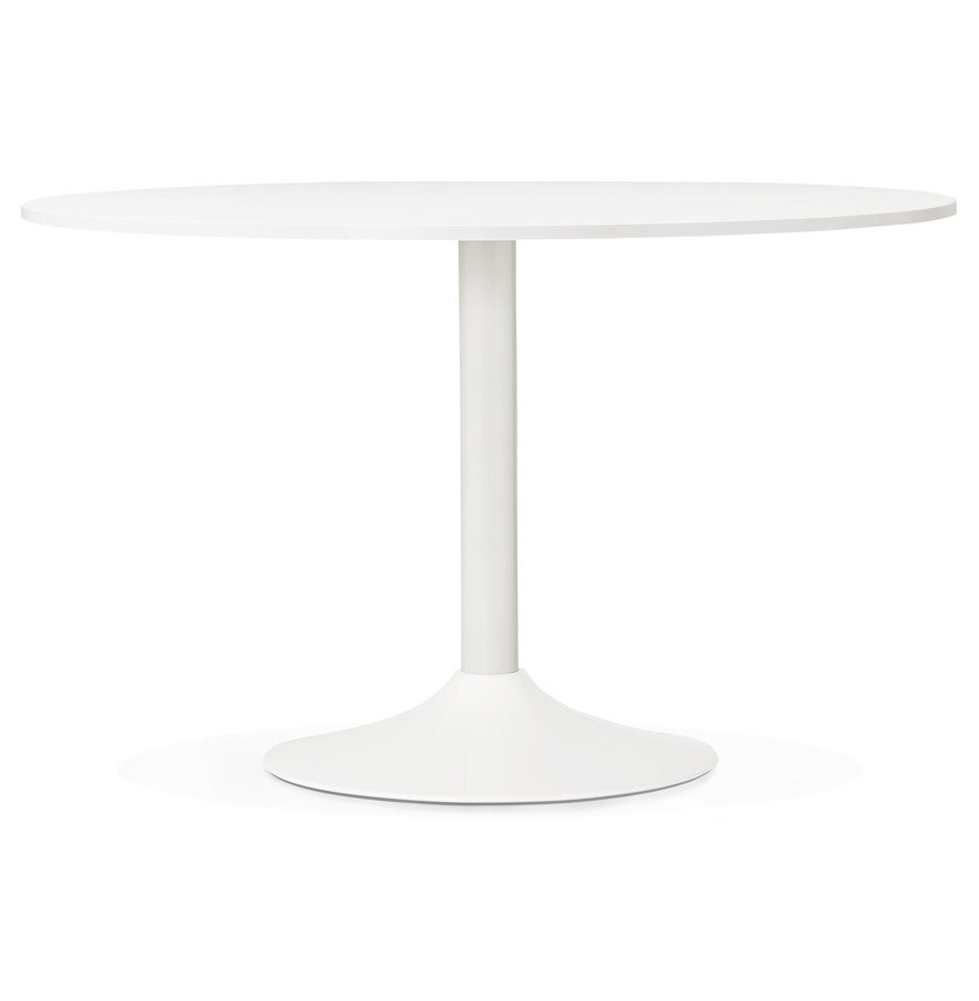 Eettafel Orlando wit - &Oslash; 120 cm - hout met metaal
