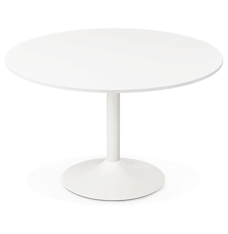 Eettafel Orlando wit - &Oslash; 120 cm - hout met metaal