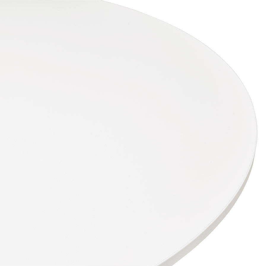 Eettafel Orlando rond wit- &Oslash; 90 cm - houten blad met metalen voet