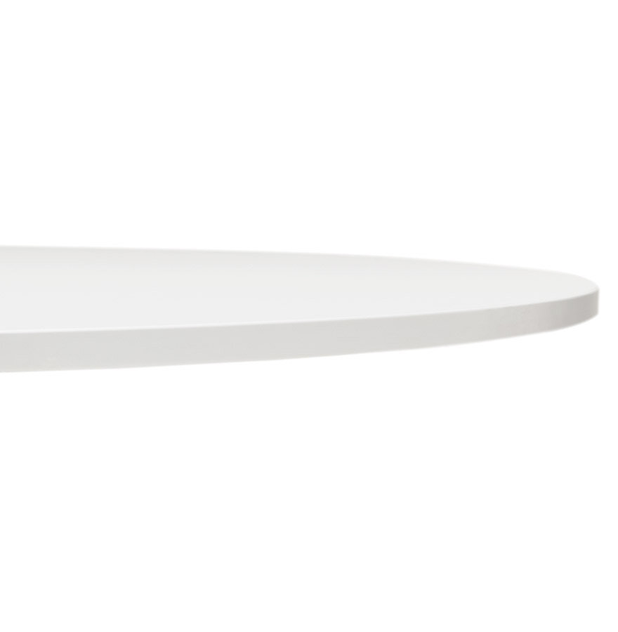 Eettafel Orlando rond wit- &Oslash; 90 cm - houten blad met metalen voet