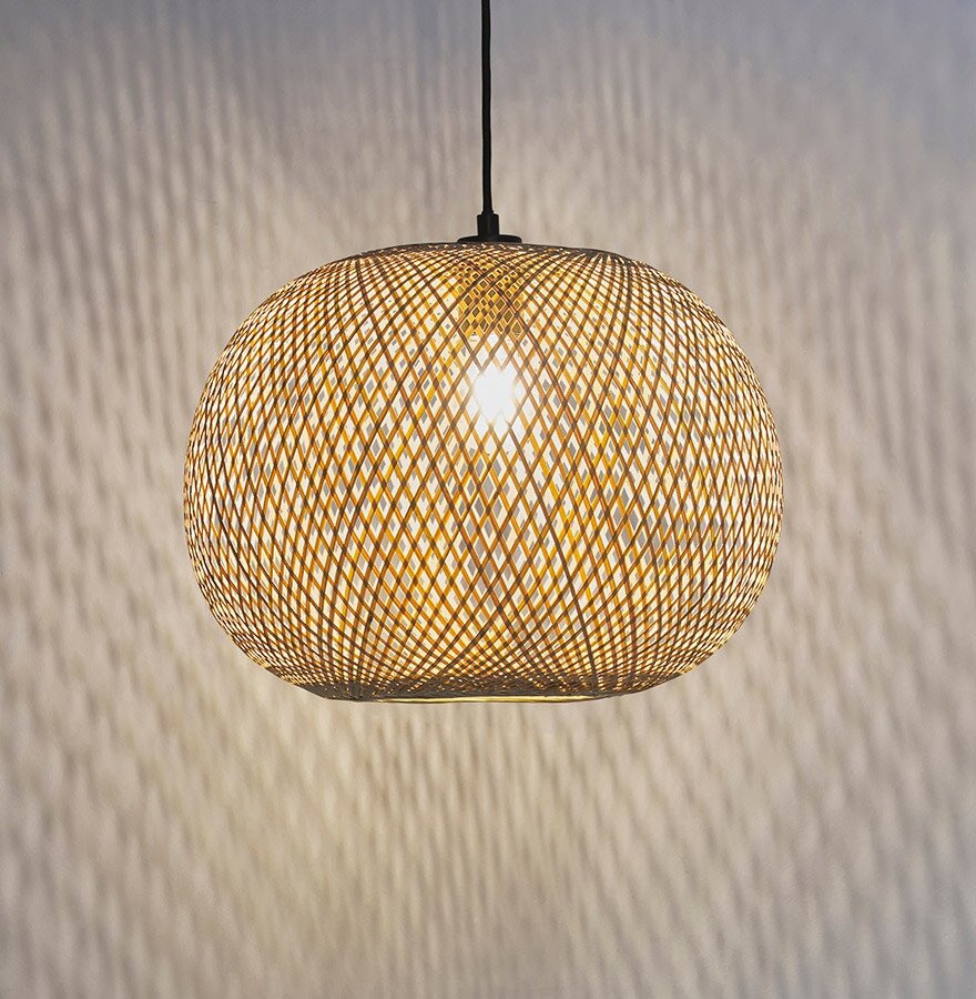 Hanglamp CASIMIRA MINI van natuurlijke bamboe - gevlochten