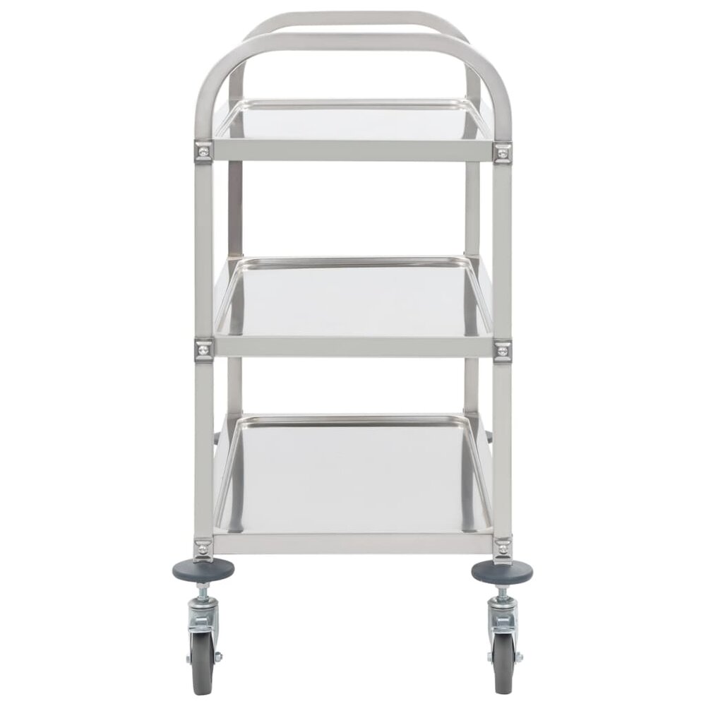 Keukentrolley RVS 3-Laags serveerwagen Roestvrij Staal 95 x 45 x 83.5 cm 