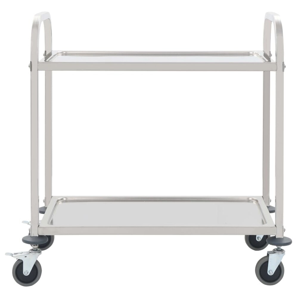 Keukentrolley serveerwagen RVS 2-laags 95x45x83,5 cm roestvrij staal