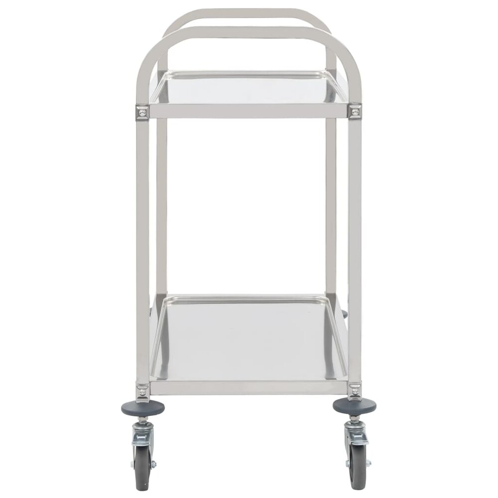 Keukentrolley serveerwagen RVS 2-laags 95x45x83,5 cm roestvrij staal