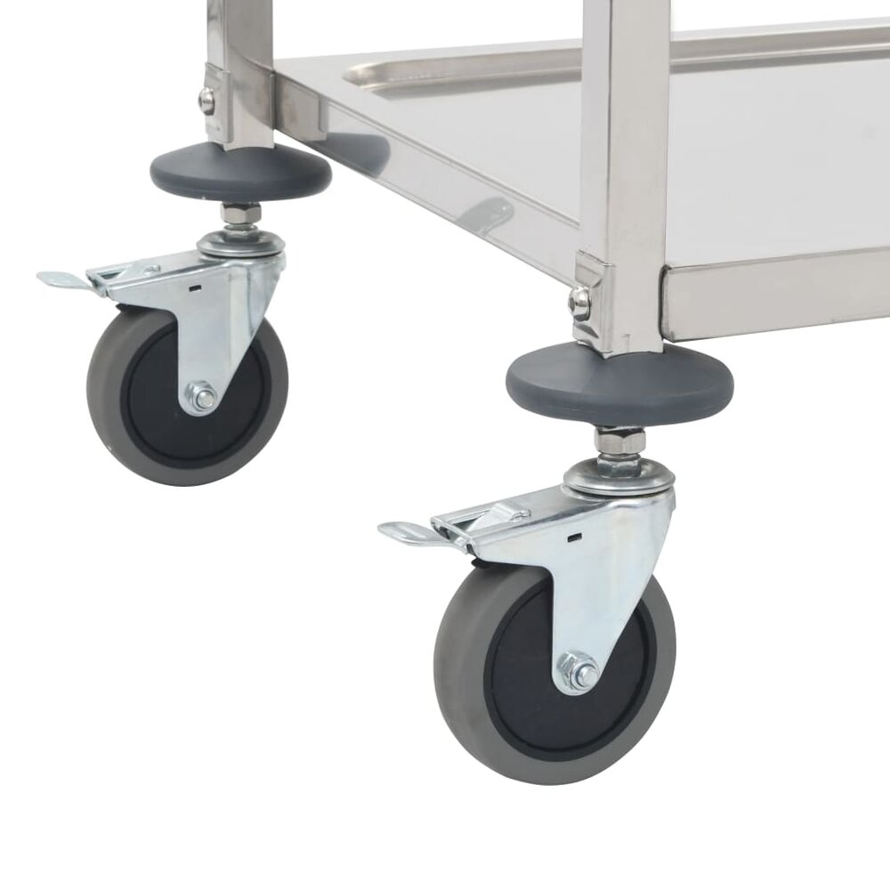 Keukentrolley serveerwagen RVS 2-laags 95x45x83,5 cm roestvrij staal
