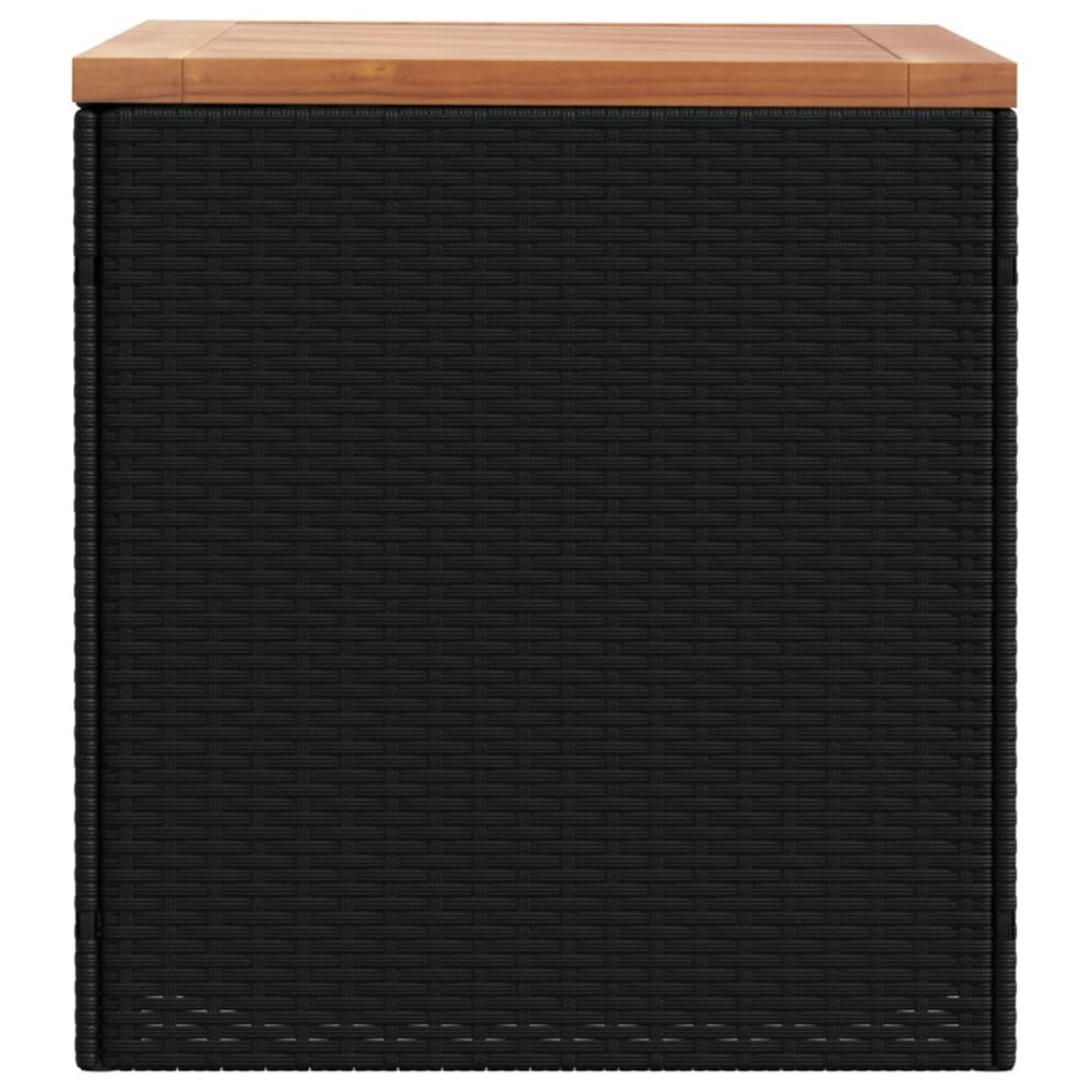 Tuinbox 110x50x54 cm poly rattan en acaciahout zwart