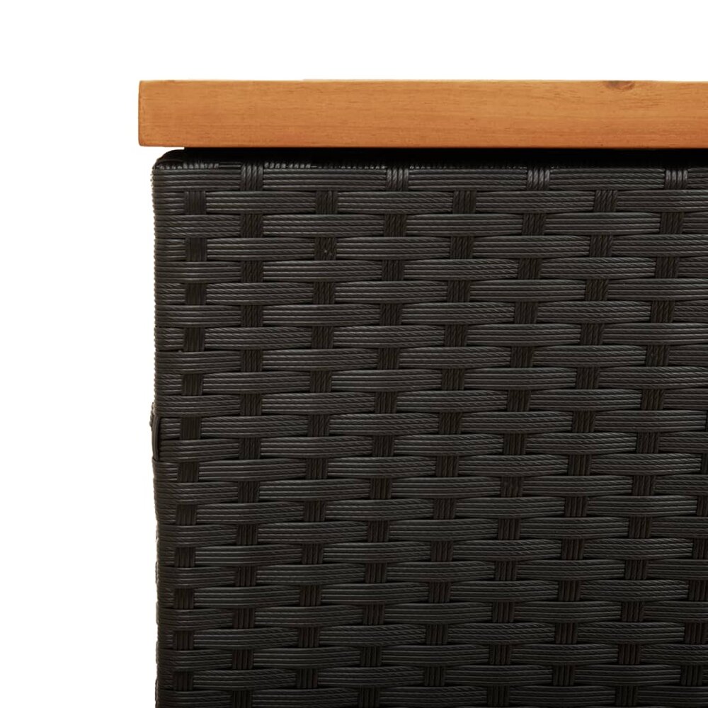 Tuinbox 110x50x54 cm poly rattan en acaciahout zwart