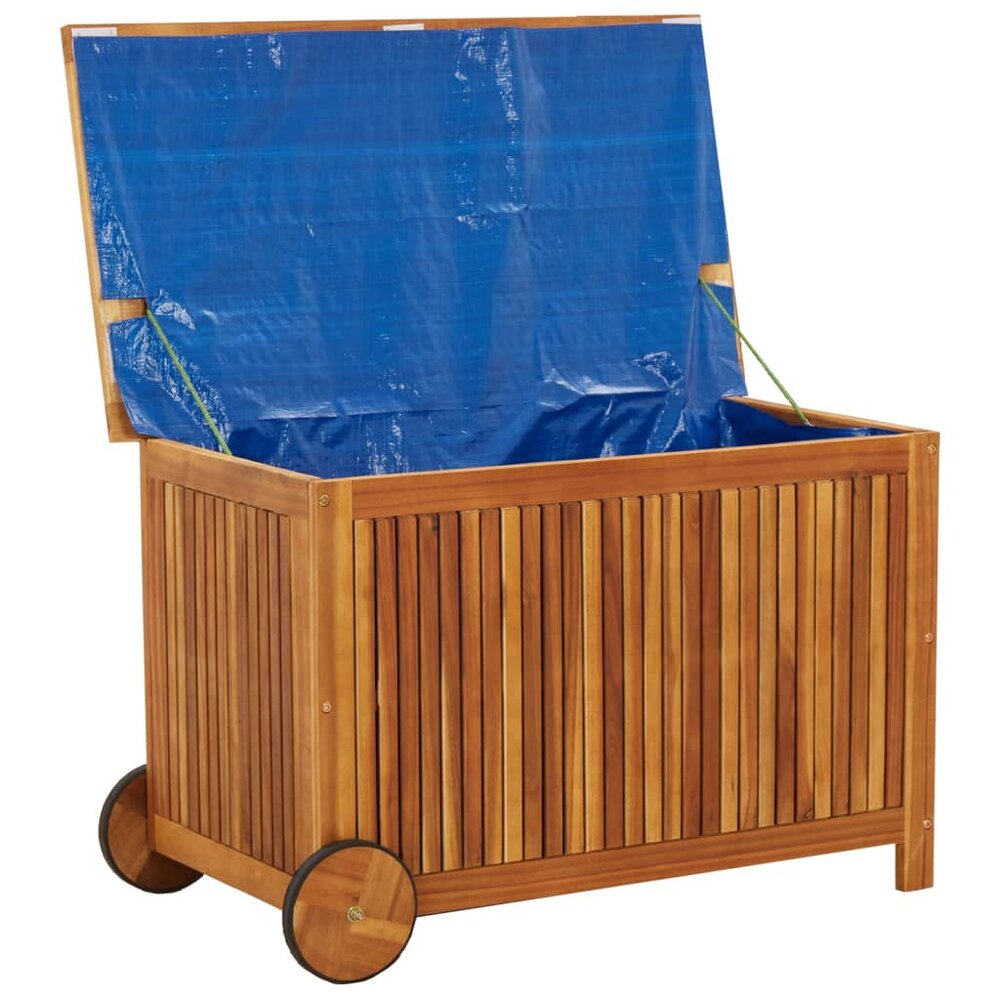 Tuinbox Met Wieltjes Massief Acaciahout 90 x 50 x 58 cm
