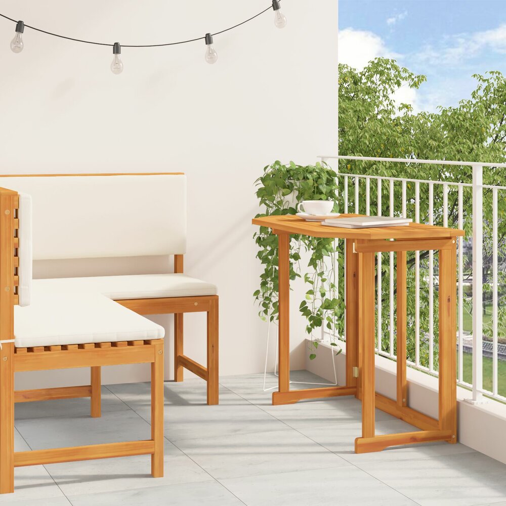 Tuinset Como - Massief Acaciahout - kussens Cr&egrave;me wit