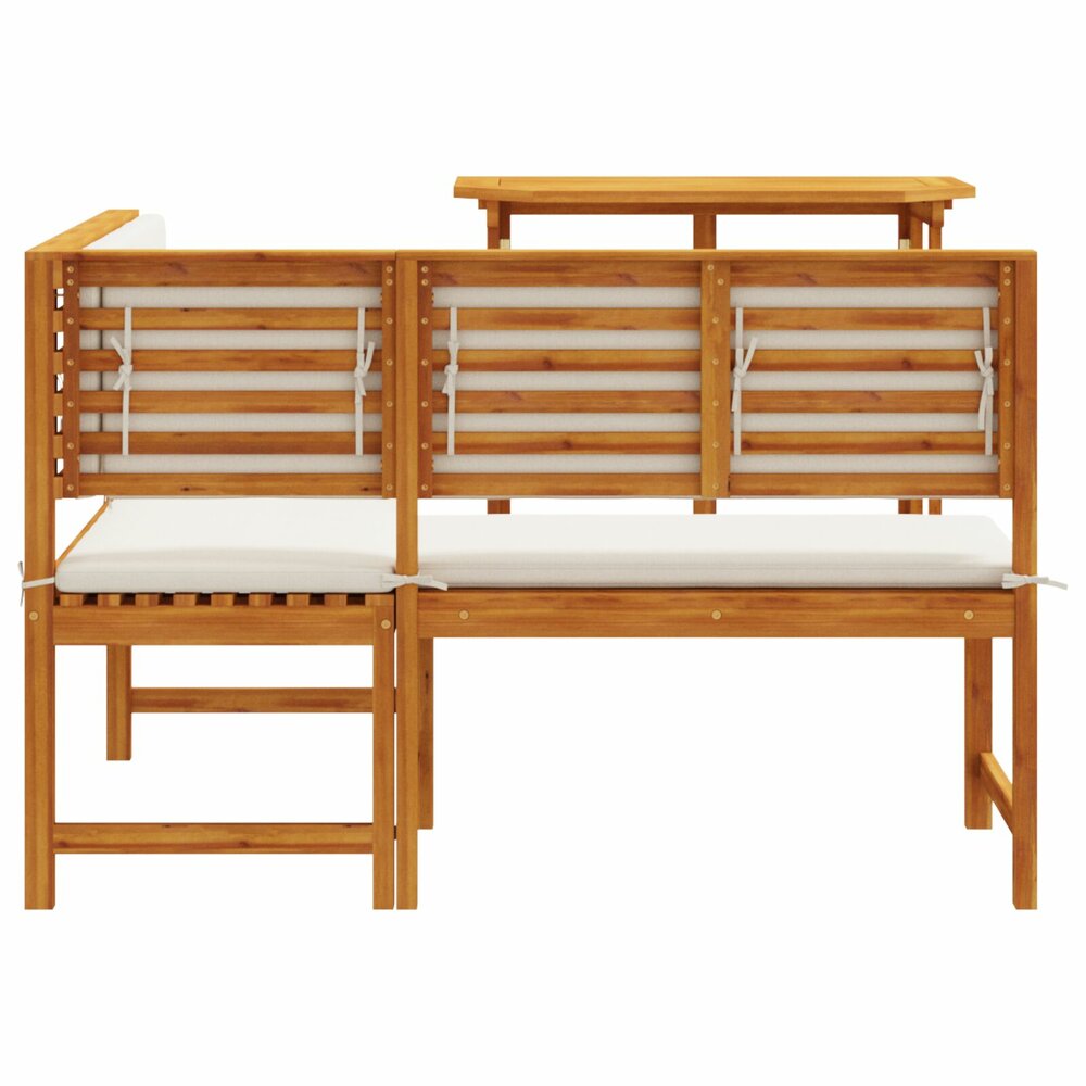 Tuinset Como - Massief Acaciahout - kussens Cr&egrave;me wit